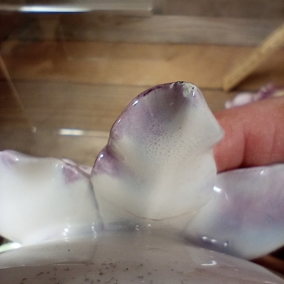 Set of 2 Vintage Commodore Porcelain Taper Candlesticks Purple Flower Gold Trim - Picture 9 of 9